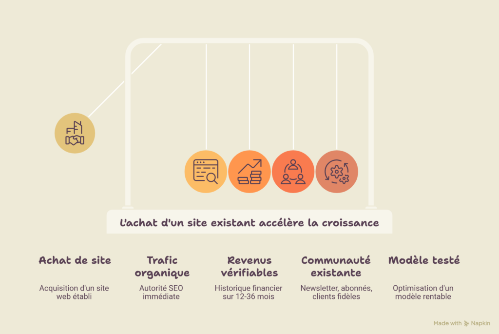 avantages de l'acquisition d'un site internet rentable