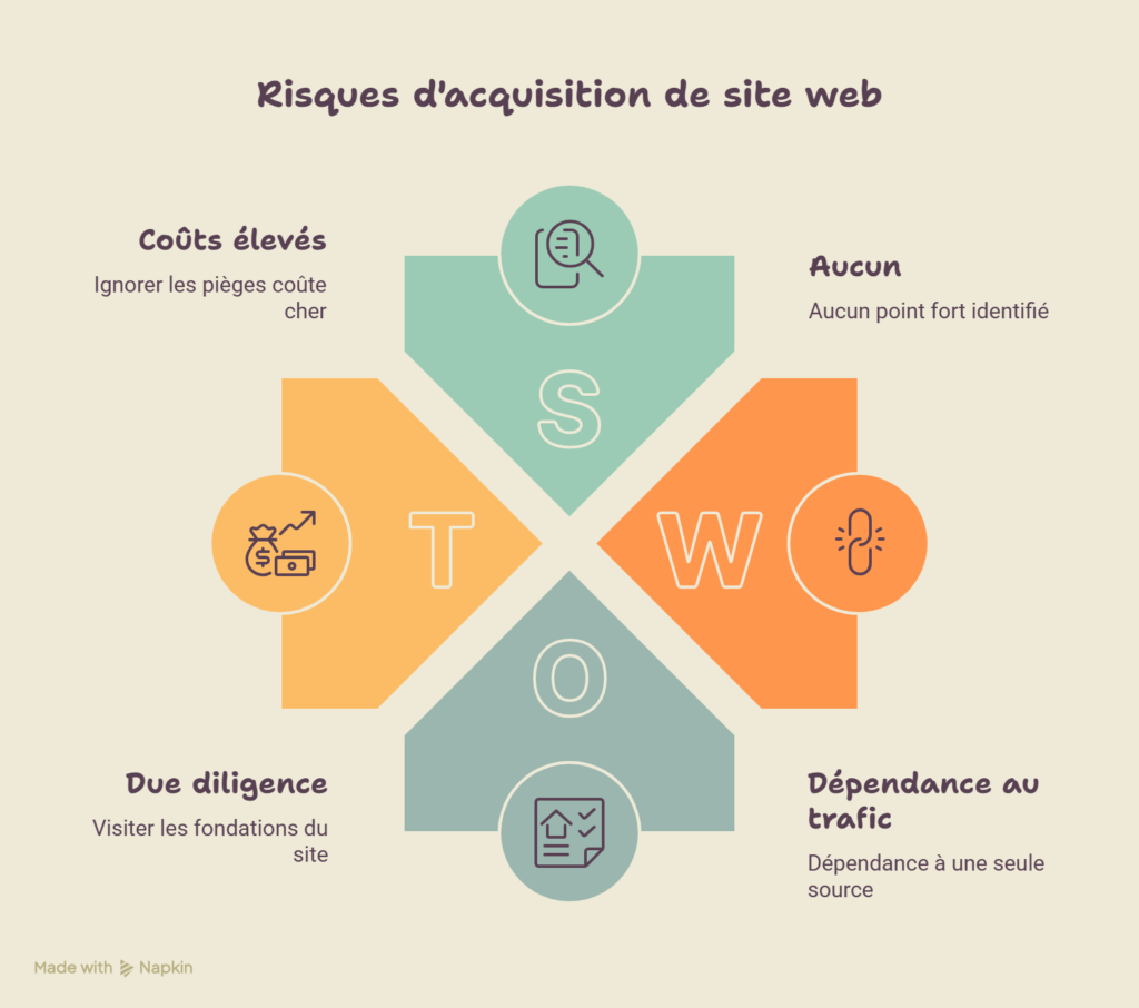 Risques d'acquisition d'un site internet rentable